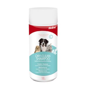 Shampoo seco en polvo para mascotas Bioline