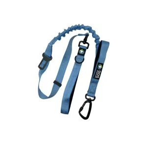 Traílla doble retorcedor con broche de seguridad y banda elástica amortiguadora de seguridad para autos, con nylon reflectante y acolchado de neopreno.