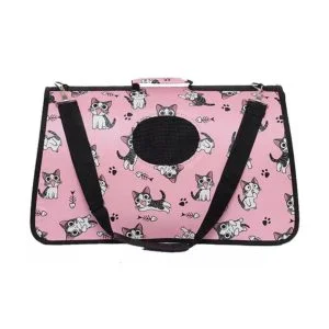 Bolso transportador de mascotas Pet Go color rosado, de poliuretano y tela Oxford - Marben Pets