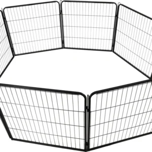 Corral pegable para cachorros de acero 80 x 60 cms color negro