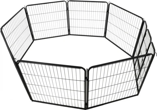 Corral pegable para cachorros de acero 80 x 60 cms color negro