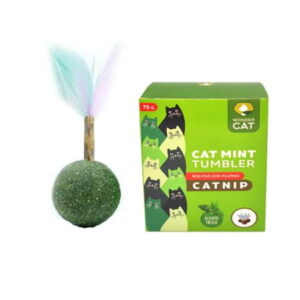 Bola de catnip y menta XL con varilla con plumas wonder cat
