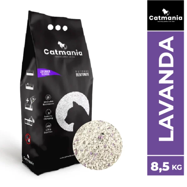 Arena para gatos Catmania con aroma a lavanda - 8,5 kg