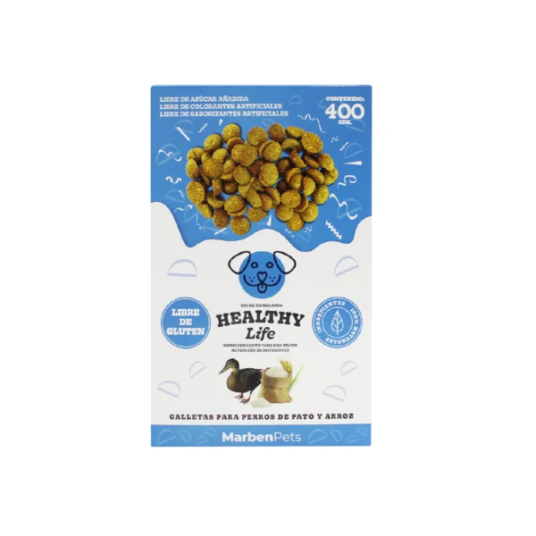 Galletas Healthy Life libre de gluten sabor pato y arroz