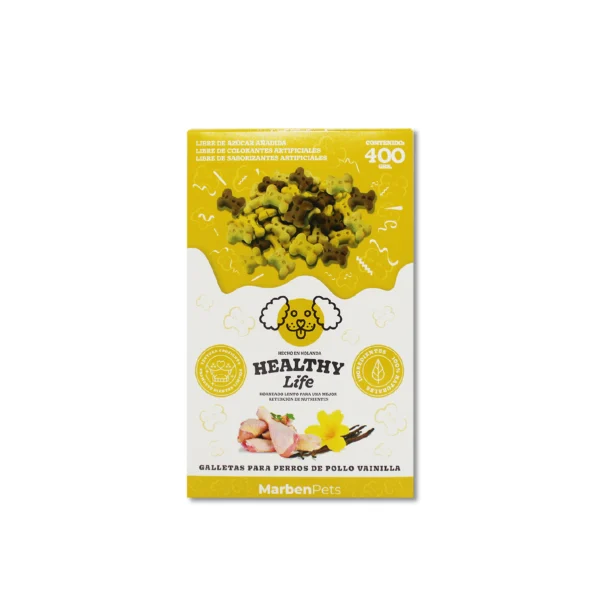 Galletas Healthy Life sabor pollo y vainilla