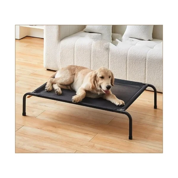 Cama elevada para mascotas color negro