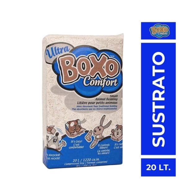 Boxo Comfort Sustrato de Papel Reciclado para pequeñas mascotas 20 LT.