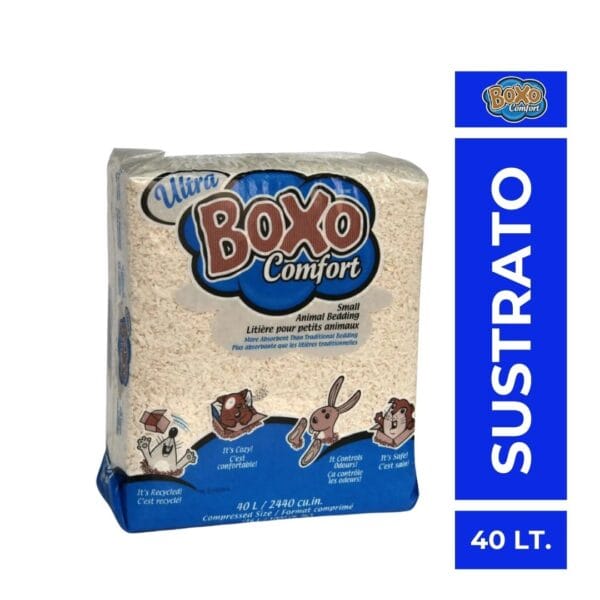 Boxo Comfort Sustrato de Papel Reciclado para pequeñas mascotas 40 LT.