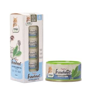 Tasty Freshest Latas Pollo y Té Verde para gatos 80 grs