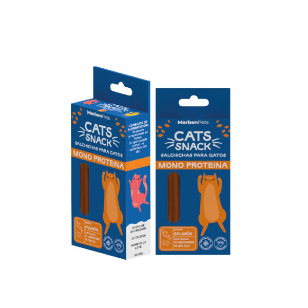 Salchichas Monoproteicas de Salmón - CATS SNACK.