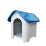 Casa plástica techo curvo azul para perro