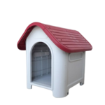 Casa plástica techo curvo rojo para perro