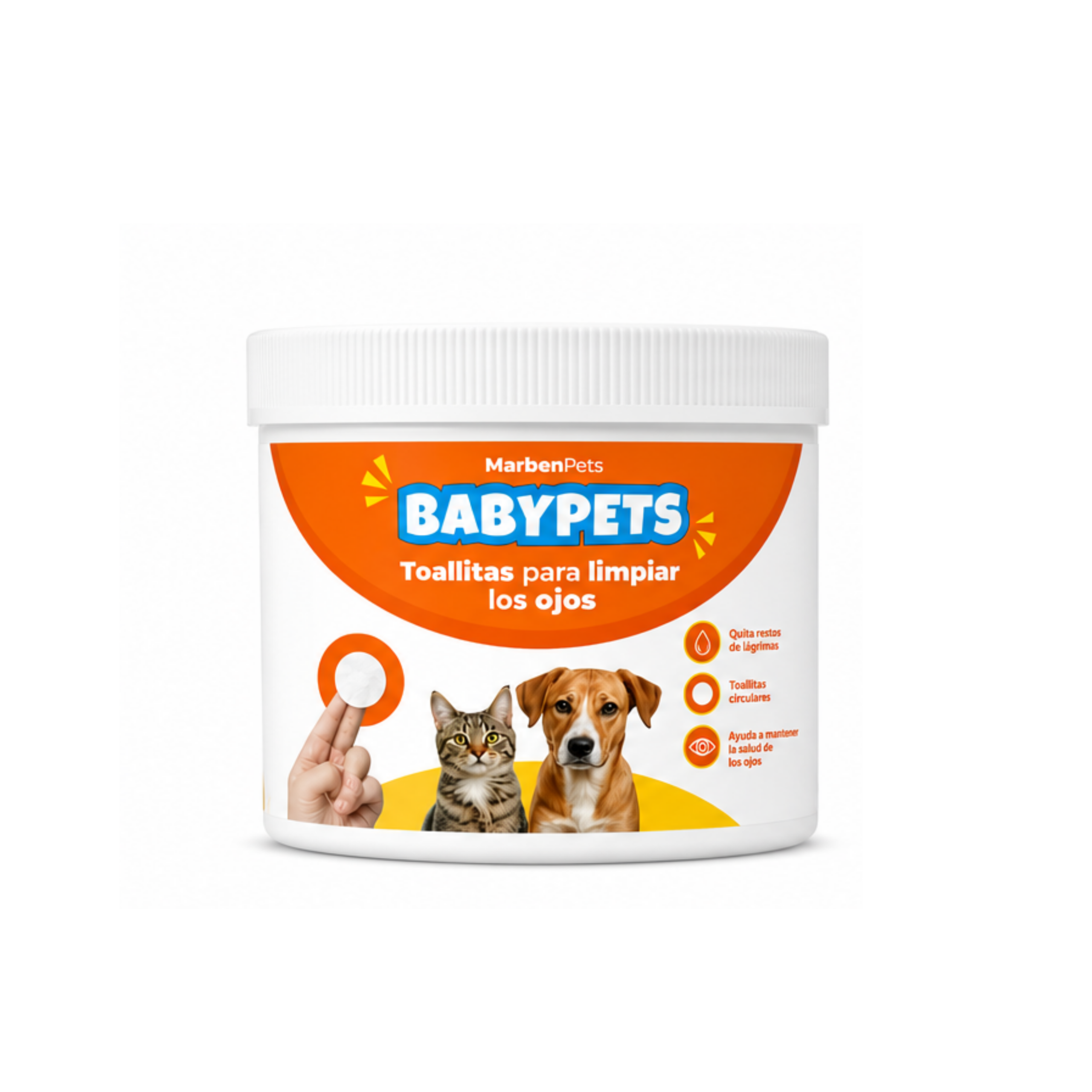 61 Toallitas para Limpiar los Ojos BabyPets 100 Unidades - Imagen 1