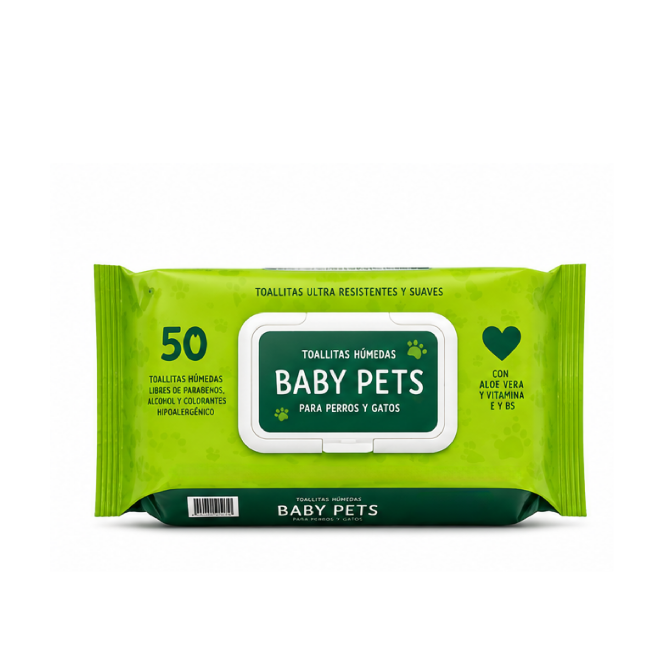 64 Toallitas Húmedas Aloe Vera Baby Pets 50 Unidades - Imagen 1