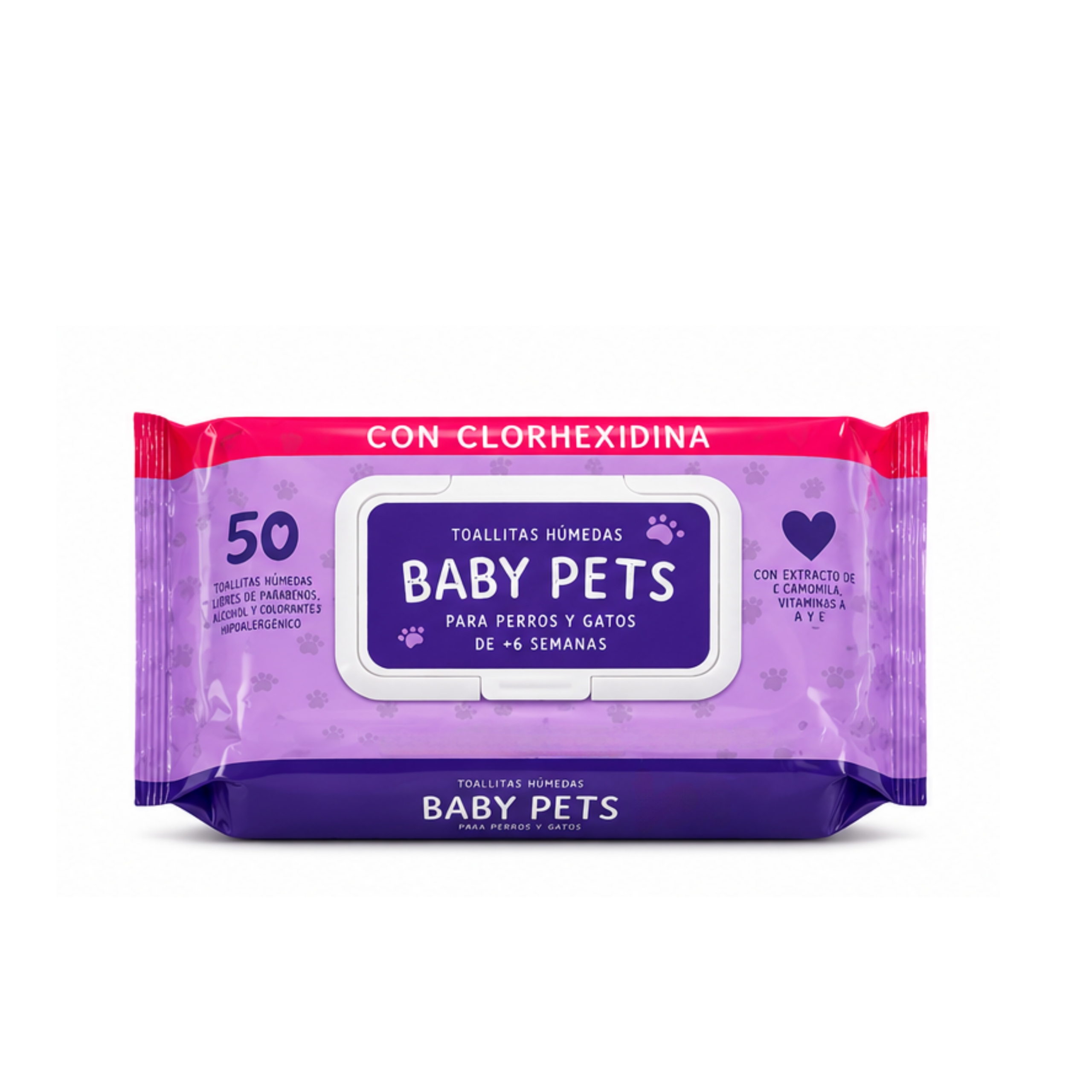 67 Toallitas Húmedas con Clorhexidina Baby Pets 50 Unidades - Imagen 1