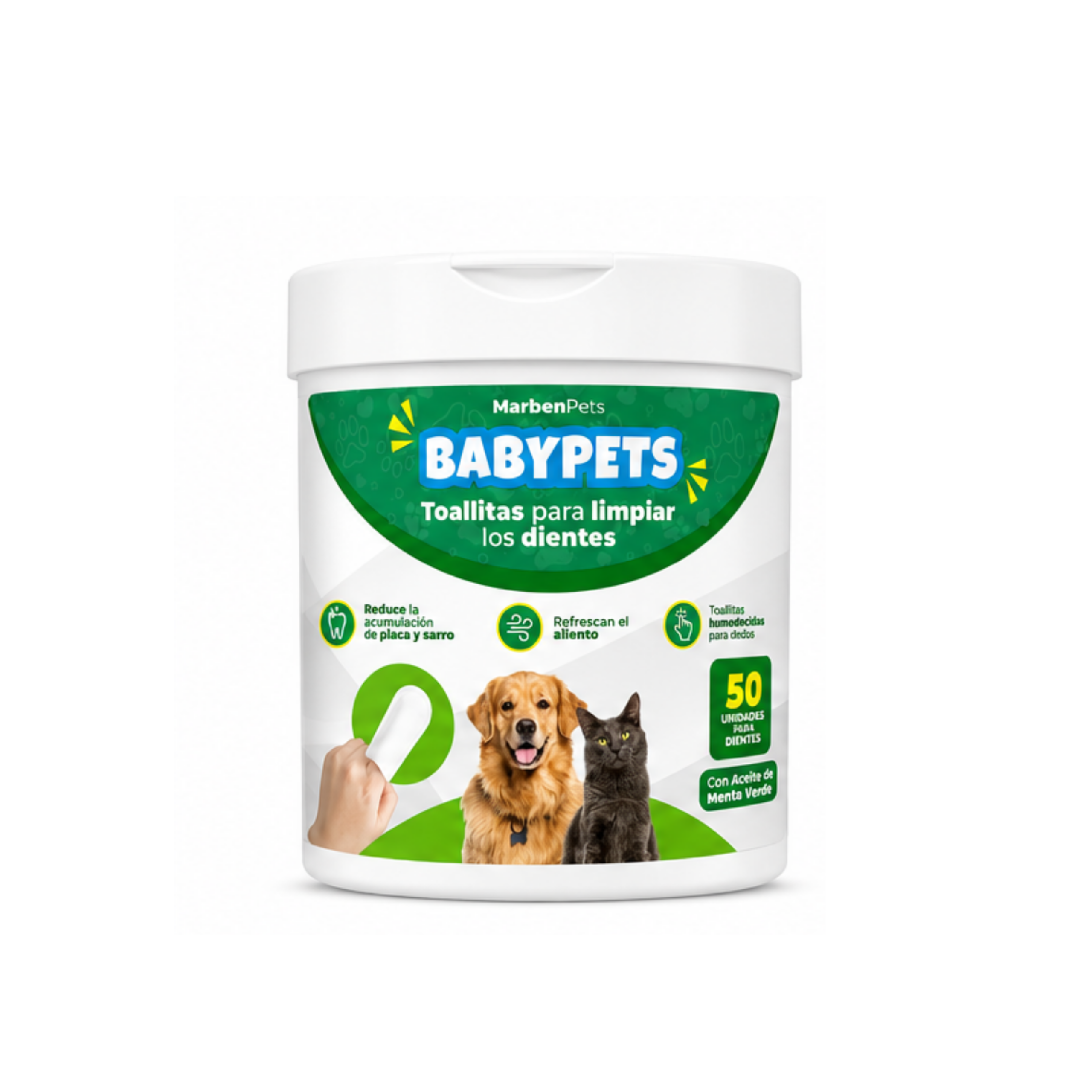 FOTOS WEB 2 (11) Toallitas para Limpiar los Dientes BabyPets 50 Unidades - Imagen 1