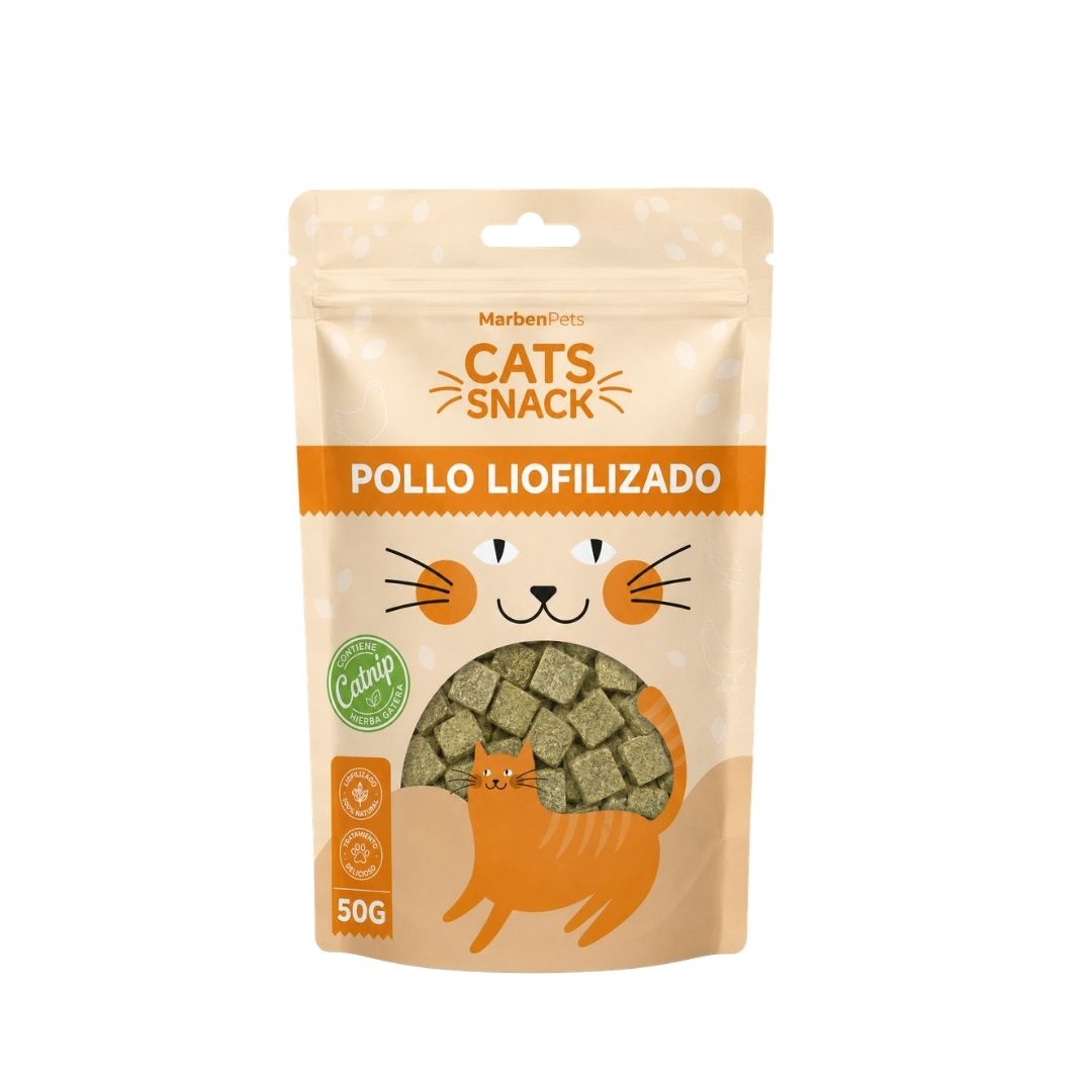 224 Pollo Liofilizado con Catnip 50 g – Cats Snack - Imagen 1