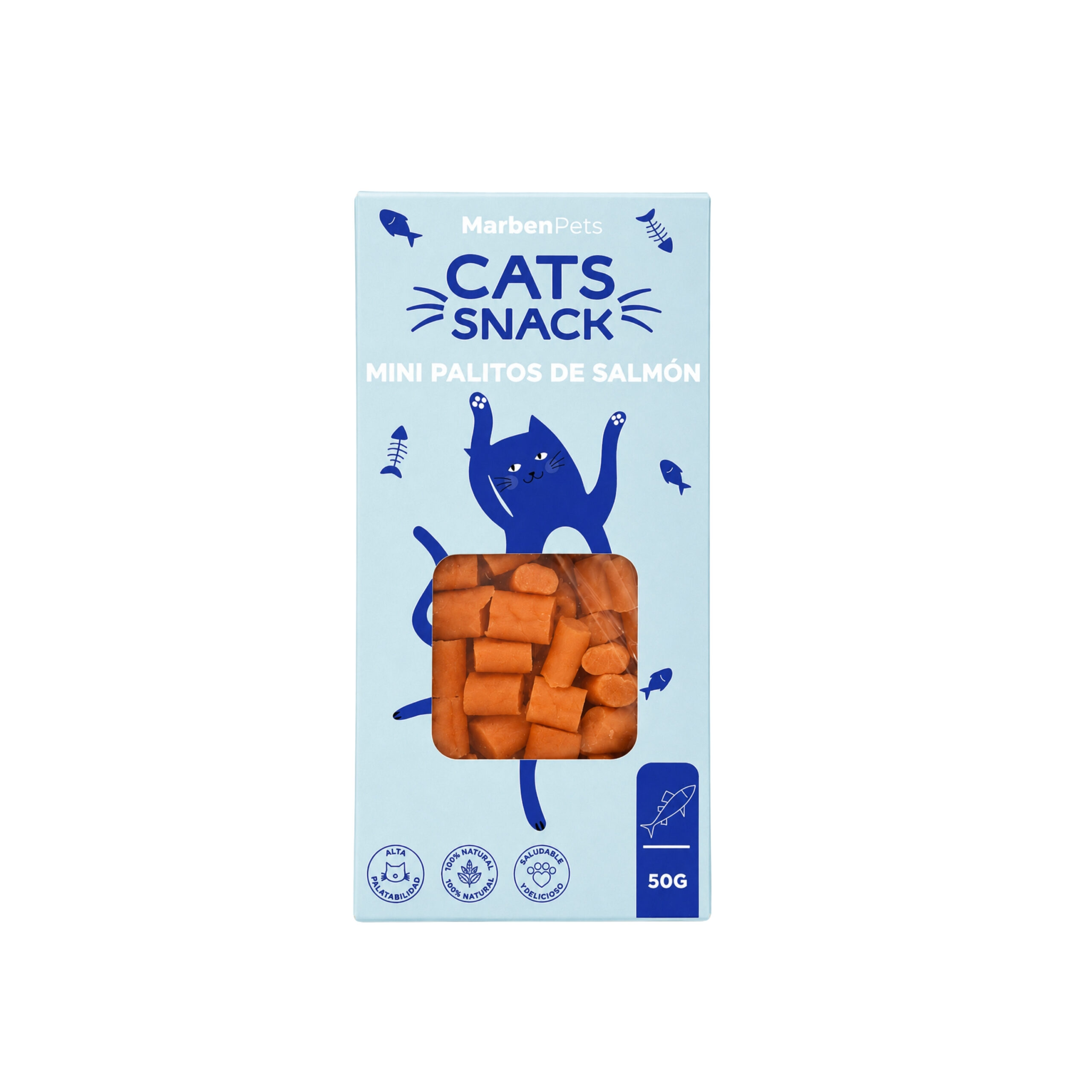 CK1064 Mini Palitos de Salmón 50 g – Cats Snack - Imagen 1