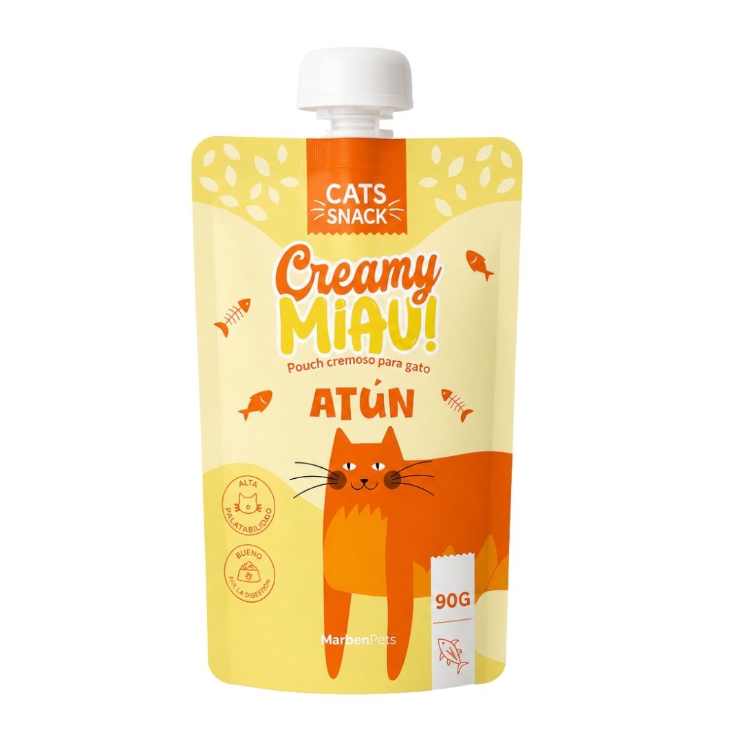 atun pouch ck frente Creamy Miau Atún 90 g - Cats Snack - Imagen 1