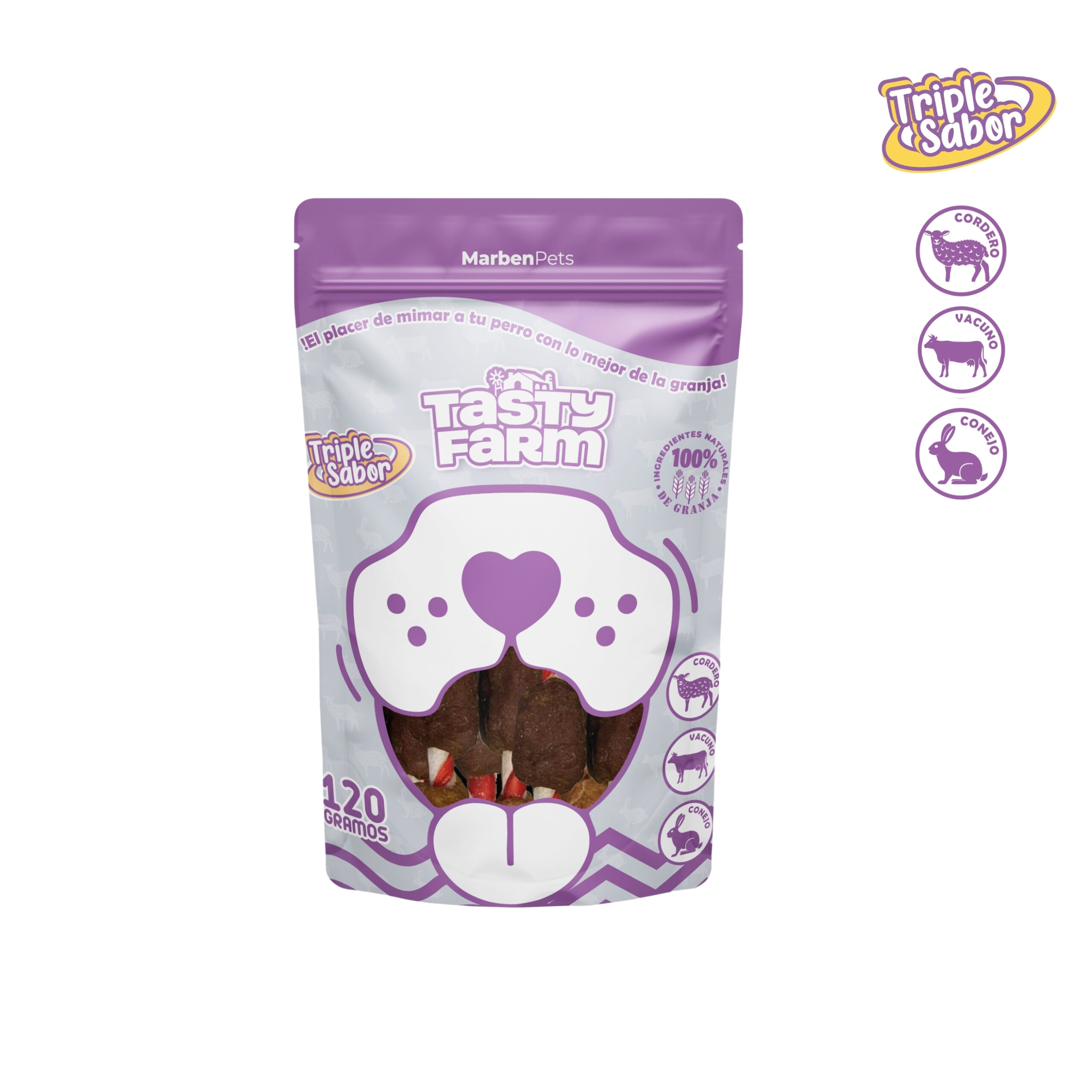 303 Triple Sabor Cordero, Vacuno y Conejo - Tasty Farm - Imagen 1